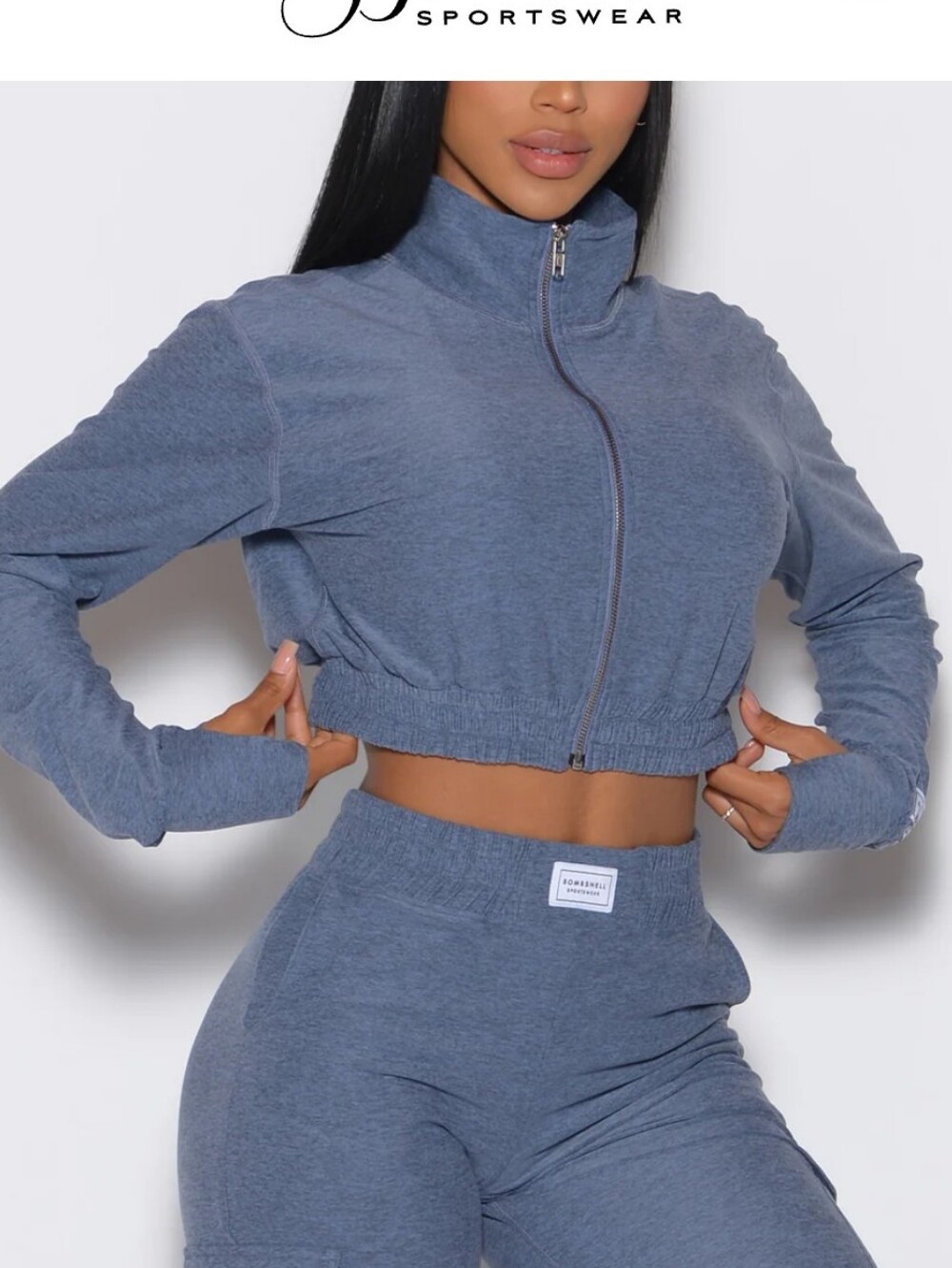 Bombshell Sportswear Cloud Crop Jacket XS - Picture 6 of 7